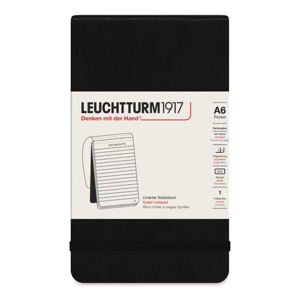 Leuchtturm 1917 Black Notepad Plain